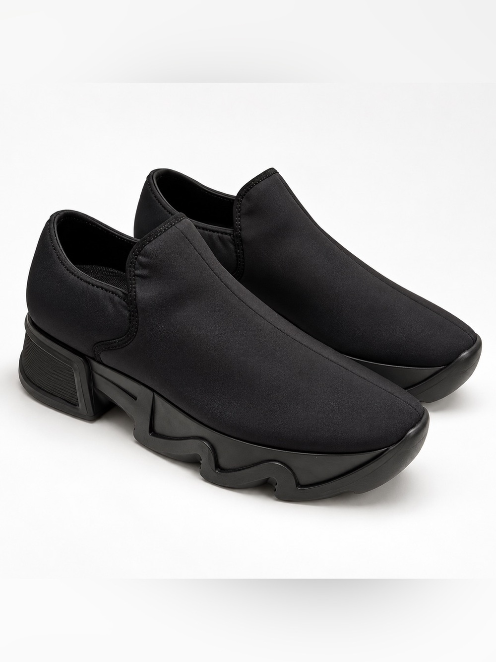 iRi WES Black Slip On Sculpted Sole Shoes EU 35 US 5 Made in Italy